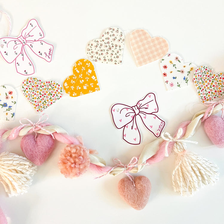 Fabric Hearts Garland